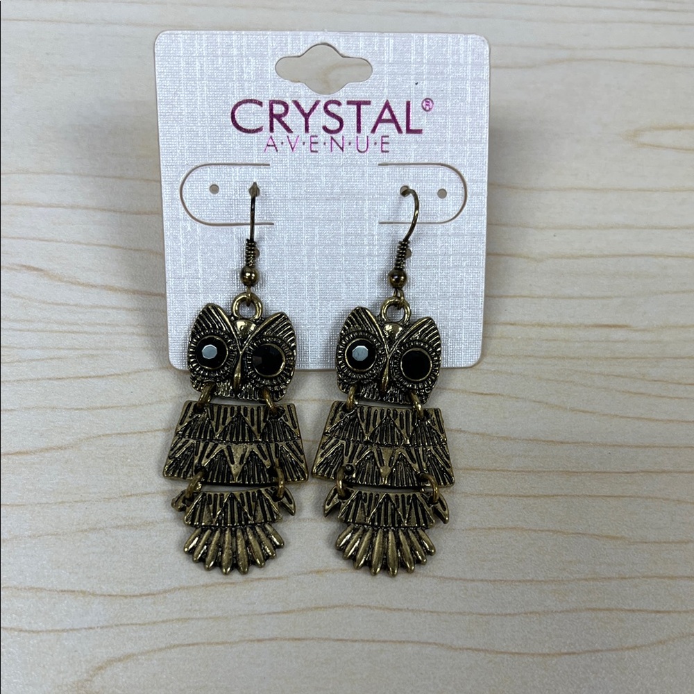 Golden Owl Earrings